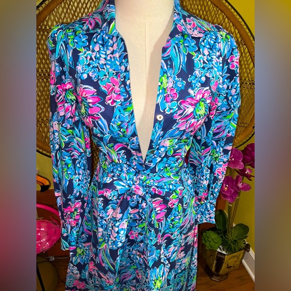 Lilly Pulitzer NWT Mira Stretch Shirtdress Pineapple Paradise $228 Size 00 - Picture 8 of 16